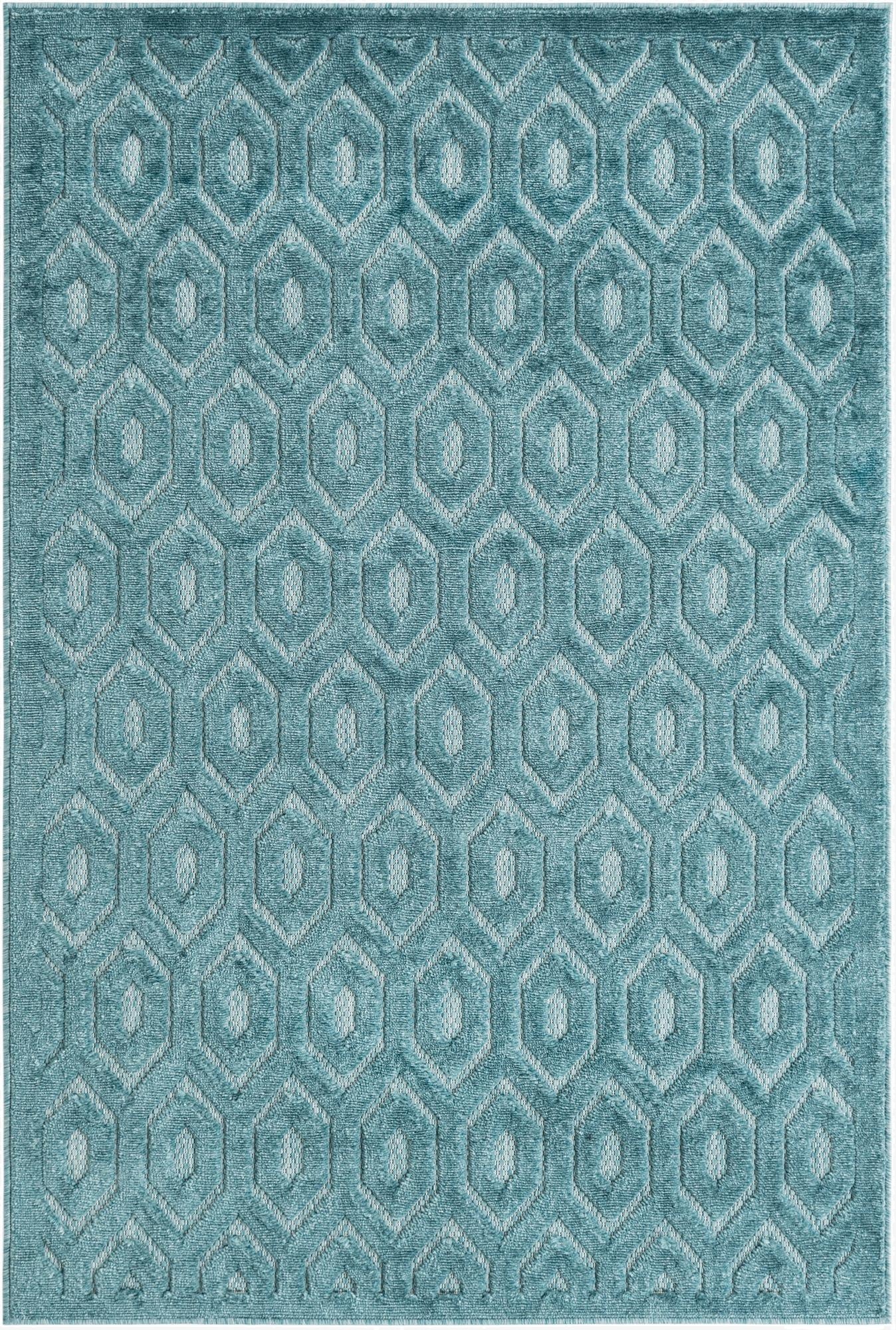  4' x 6'  Washable Trellis Textured Indoor / Outdoor Rug
