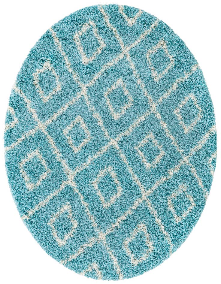Detail image of  5' 3 x 5' 3 Lattice Shag Round Rug