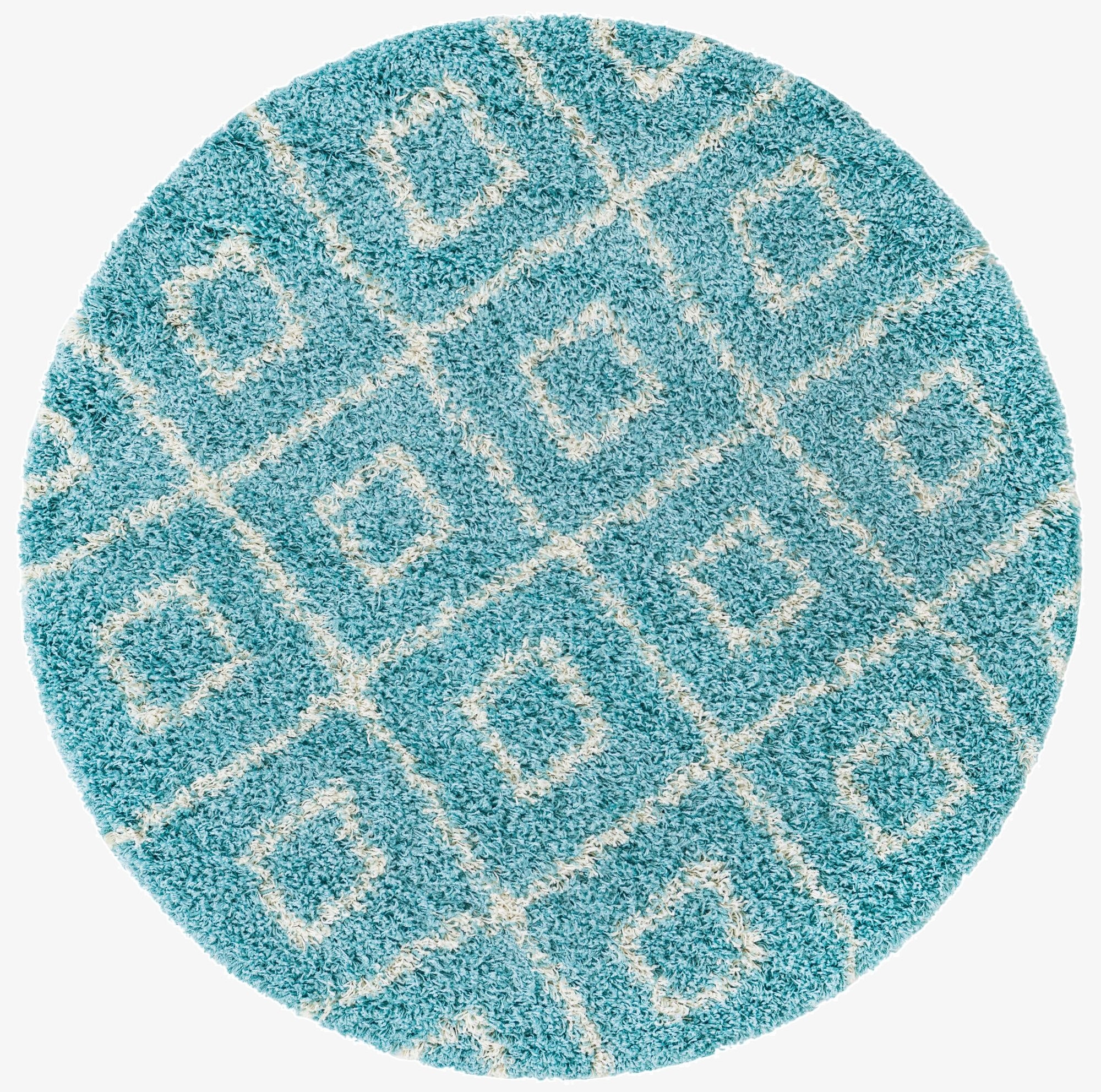  5' 3 x 5' 3 Lattice Shag Round Rug