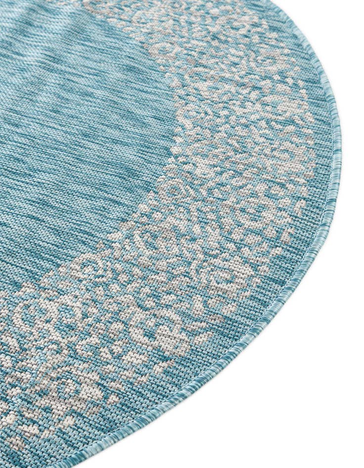 Detail image of  4' x 4'  Washable Border Indoor / Outdoor Round Rug