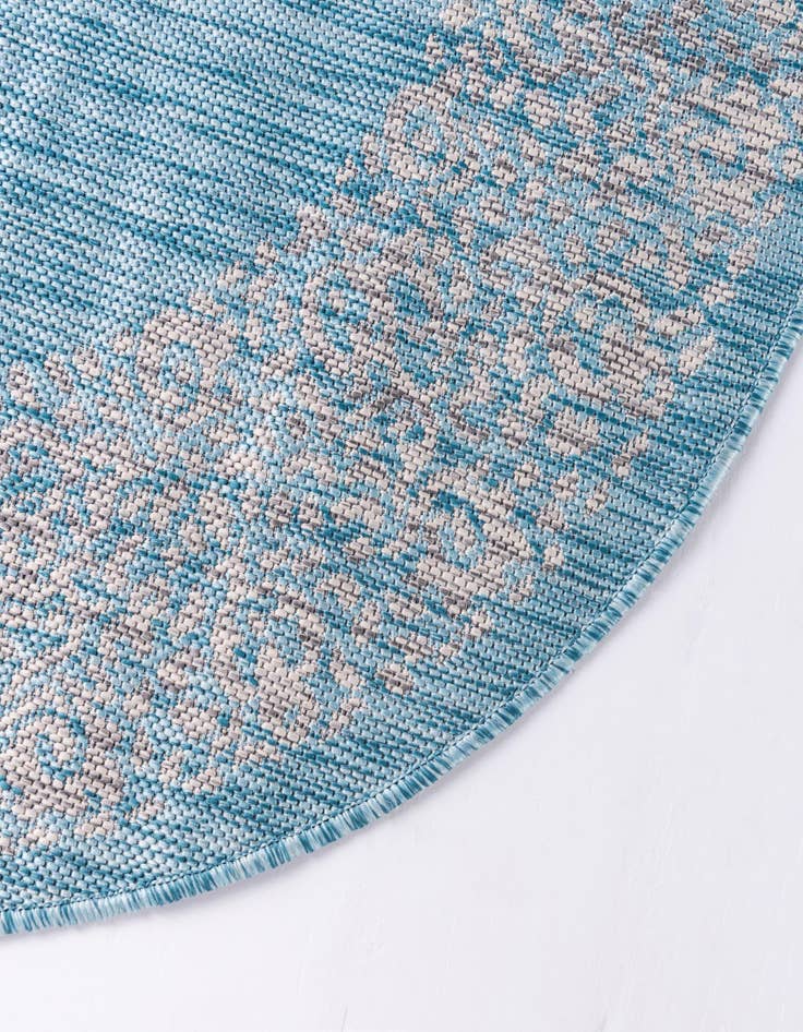 Detail image of  4' x 4'  Washable Border Indoor / Outdoor Round Rug