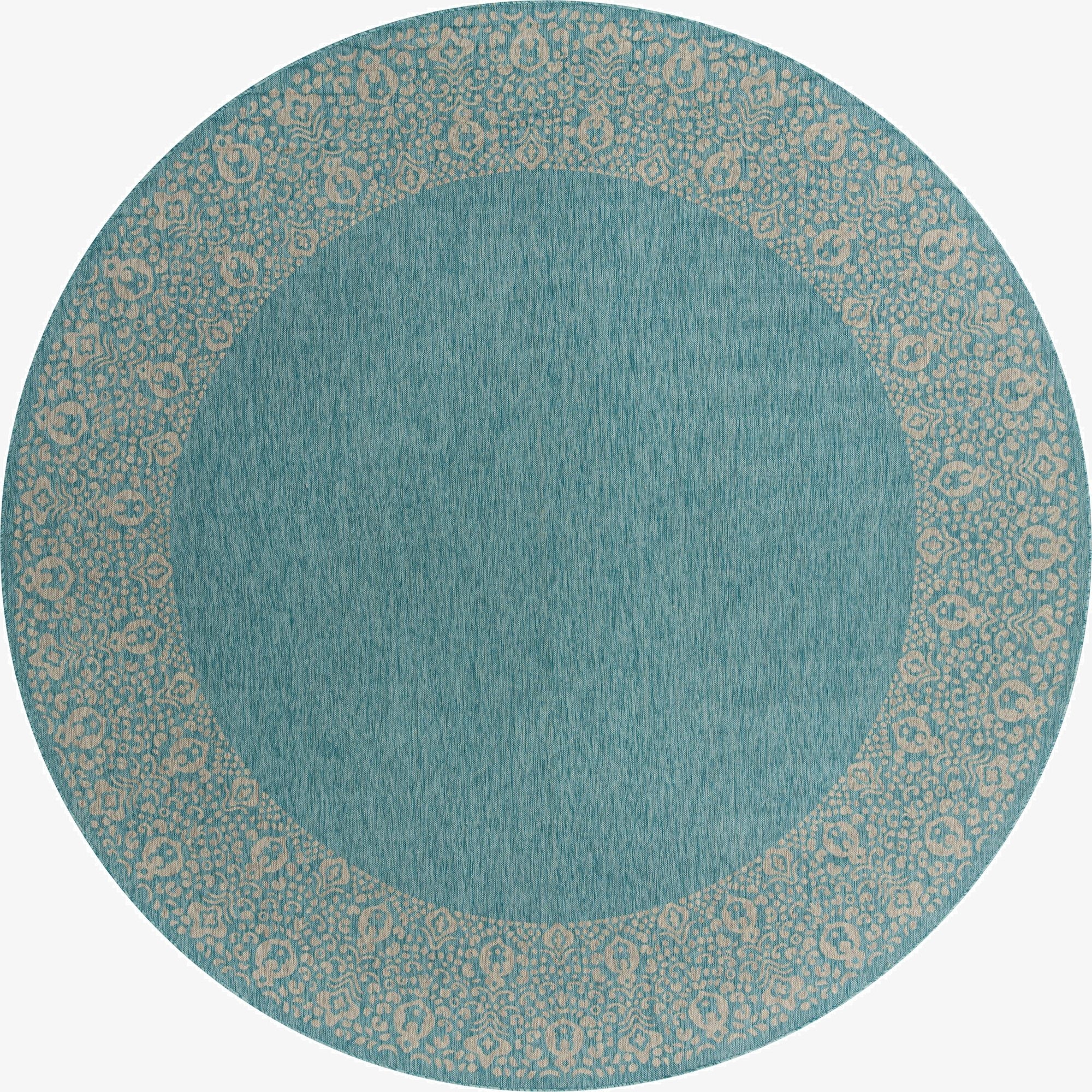  13' x 13'  Washable Border Indoor / Outdoor Round Rug