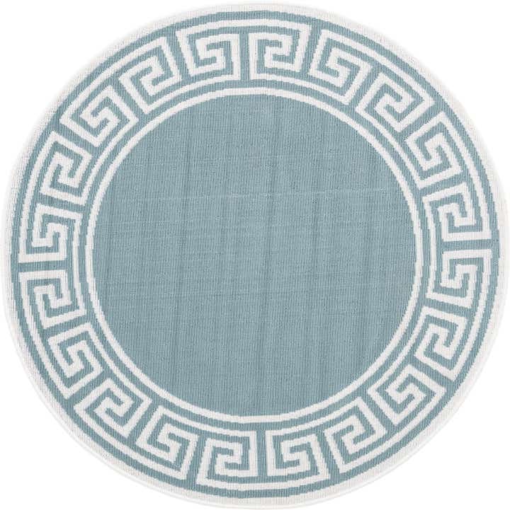 Aqua 4' x 4' Coastal Indoor / Outdoor Round Rug | Rugs.com