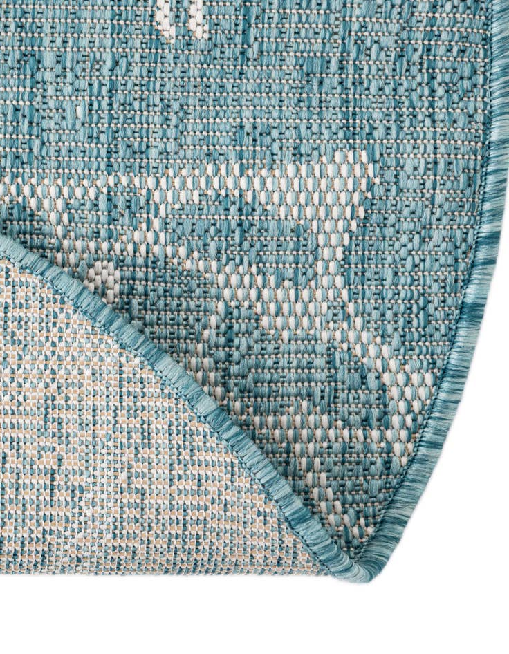 Detail image of  13' x 13'  Washable Coastal Indoor / Outdoor Round Rug