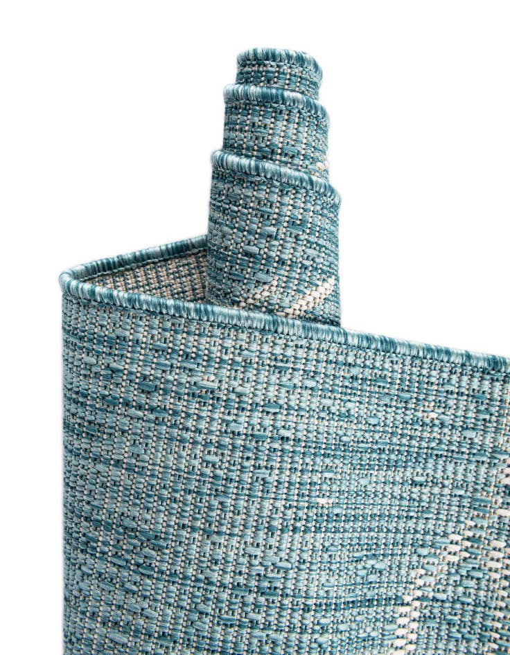 Detail image of  13' x 13'  Washable Coastal Indoor / Outdoor Round Rug