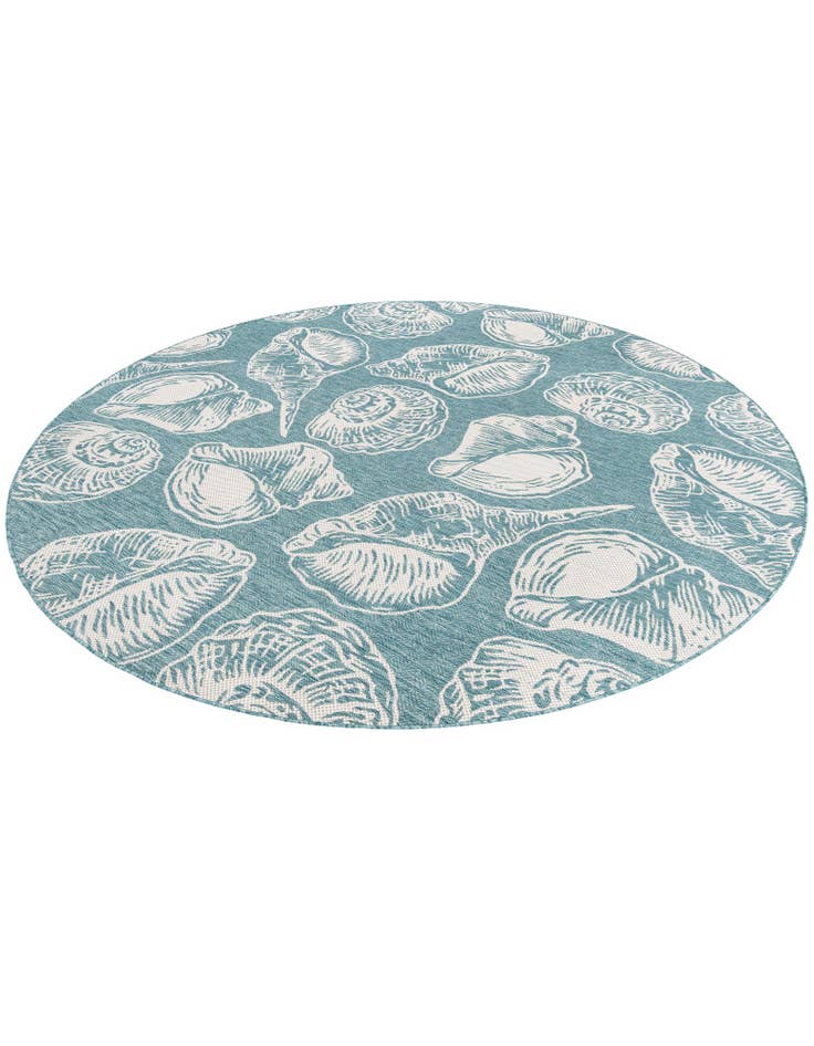 Detail image of  10' x 10'  Washable Coastal Indoor / Outdoor Round Rug