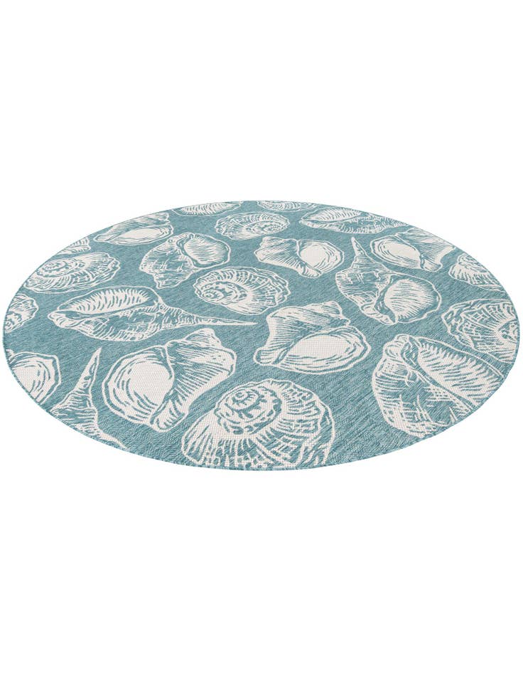 Detail image of  10' x 10'  Washable Coastal Indoor / Outdoor Round Rug