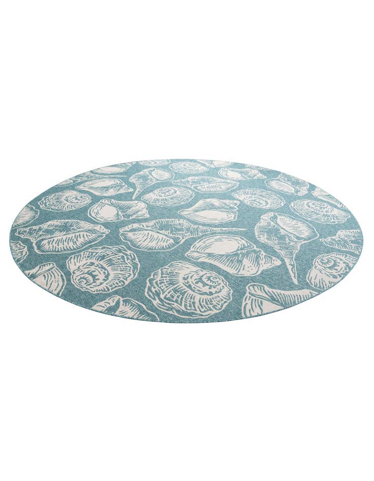 Detail image of  12' x 12'  Washable Coastal Indoor / Outdoor Round Rug