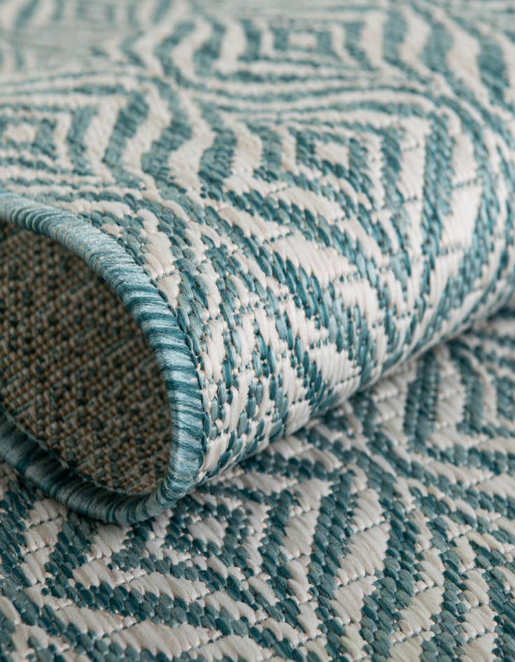 Detail image of  4' x 4'  Washable Lattice Indoor / Outdoor Round Rug