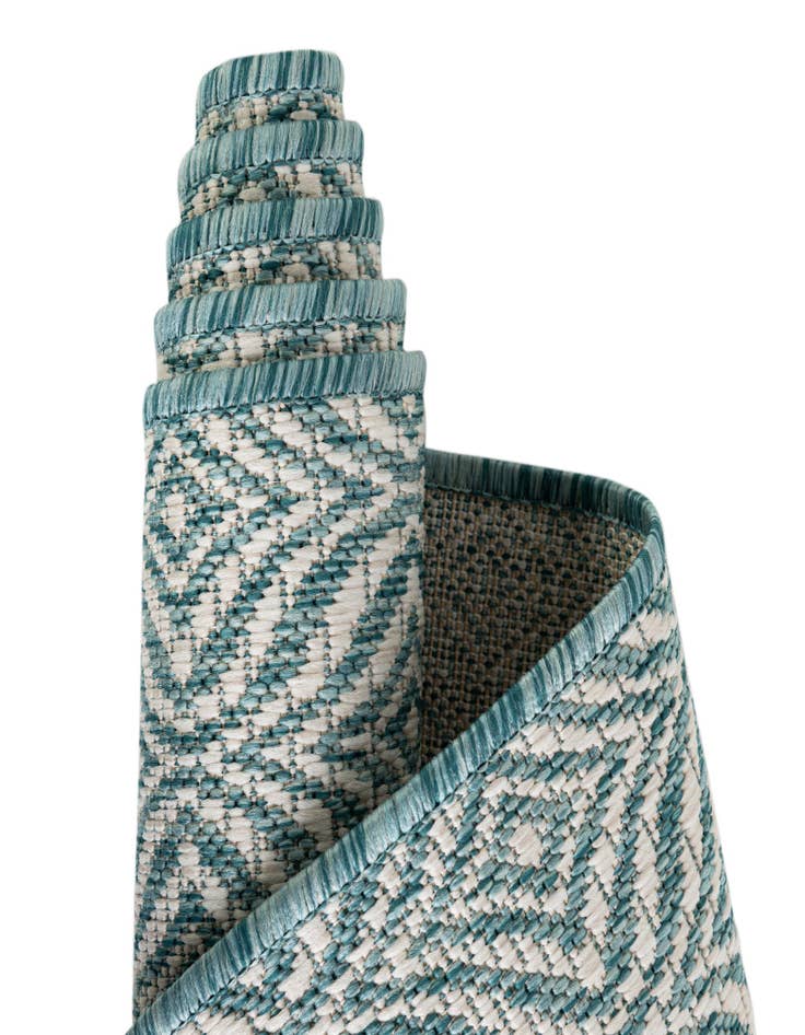 Detail image of  4' x 4'  Washable Lattice Indoor / Outdoor Round Rug