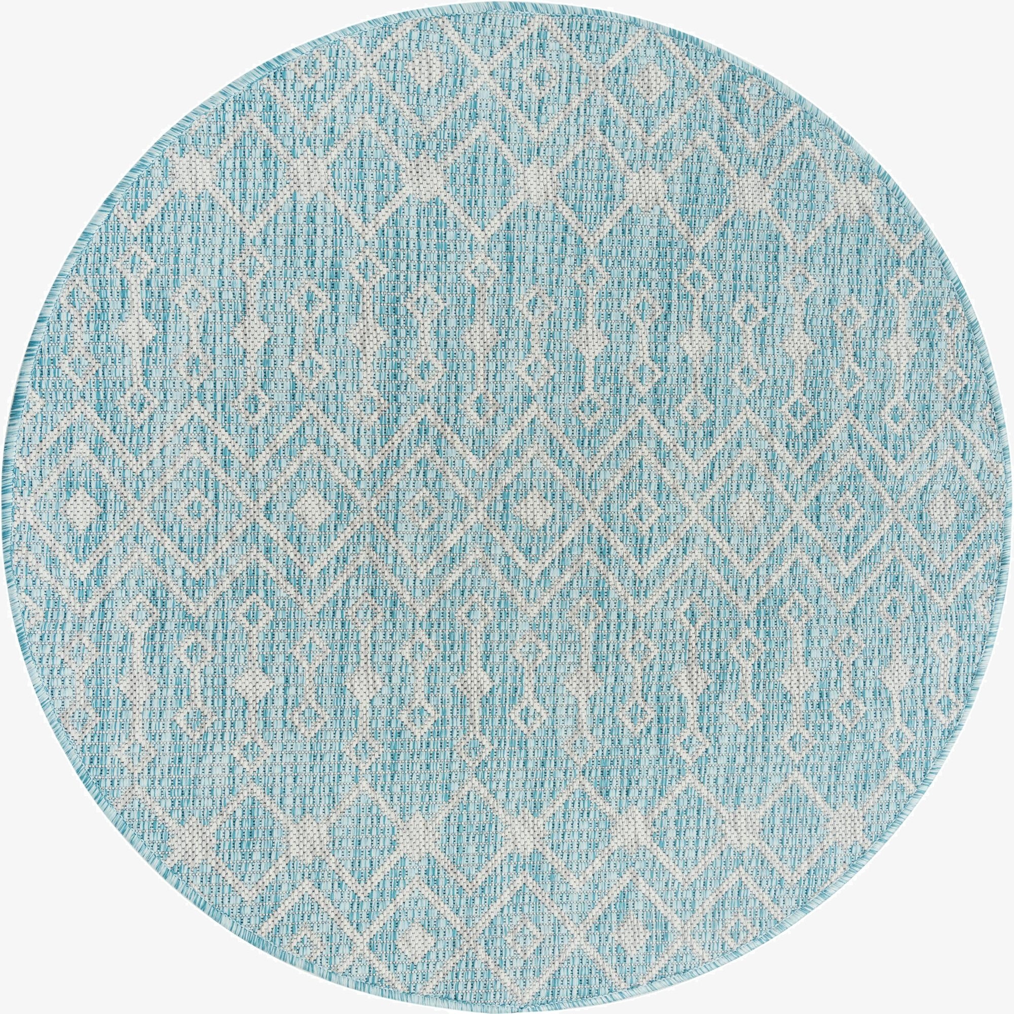 Primary image  3' x 3'  Washable Lattice Indoor / Outdoor Round Rug
