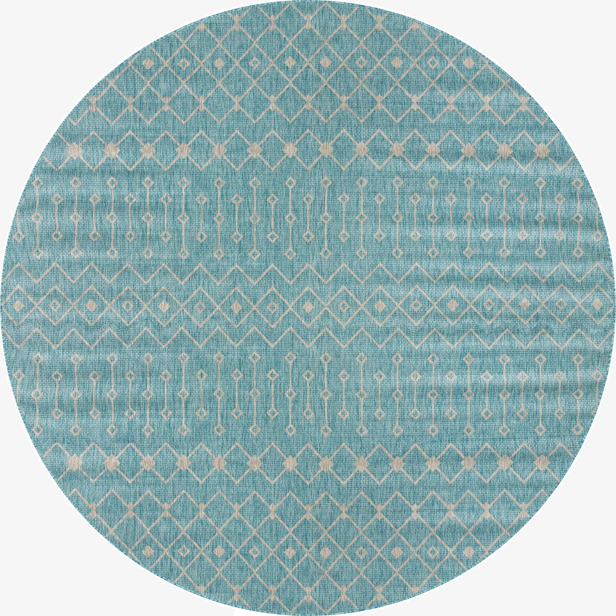  10' 8 x 10' 8  Washable Lattice Indoor / Outdoor Round Rug
