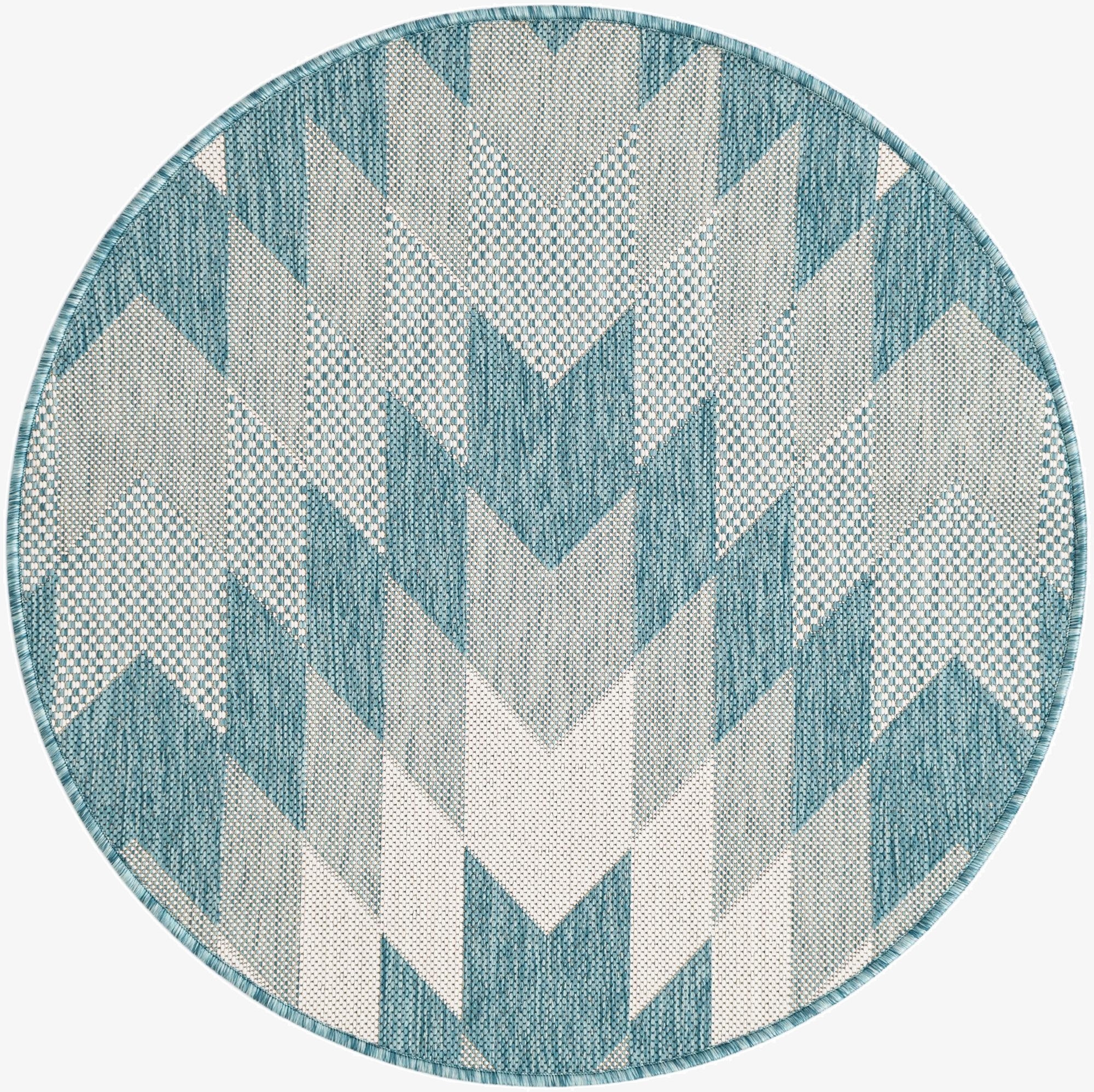  3' x 3'  Washable Modern Indoor / Outdoor Round Rug