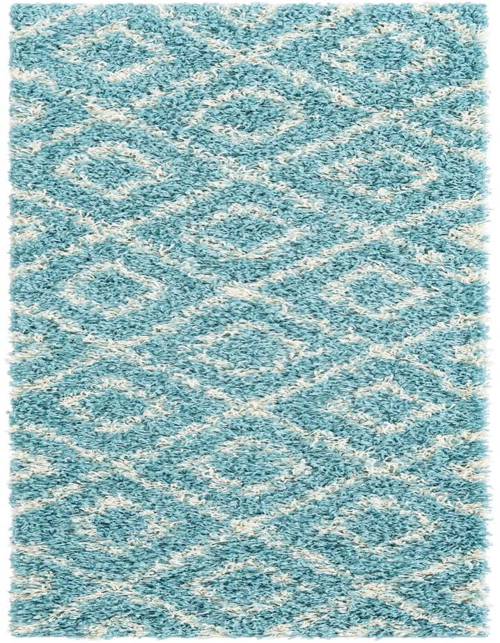 Detail image of  2' x 6' Lattice Shag Runner Rug