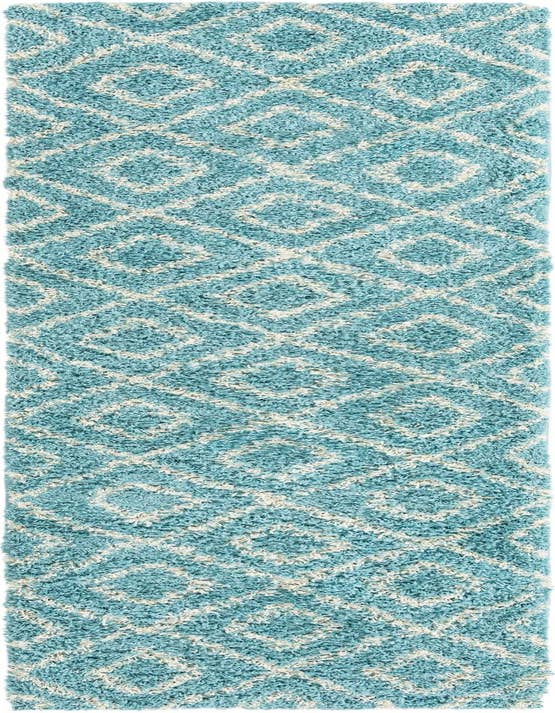 Detail image of  2' 7 x 10' Lattice Shag Runner Rug