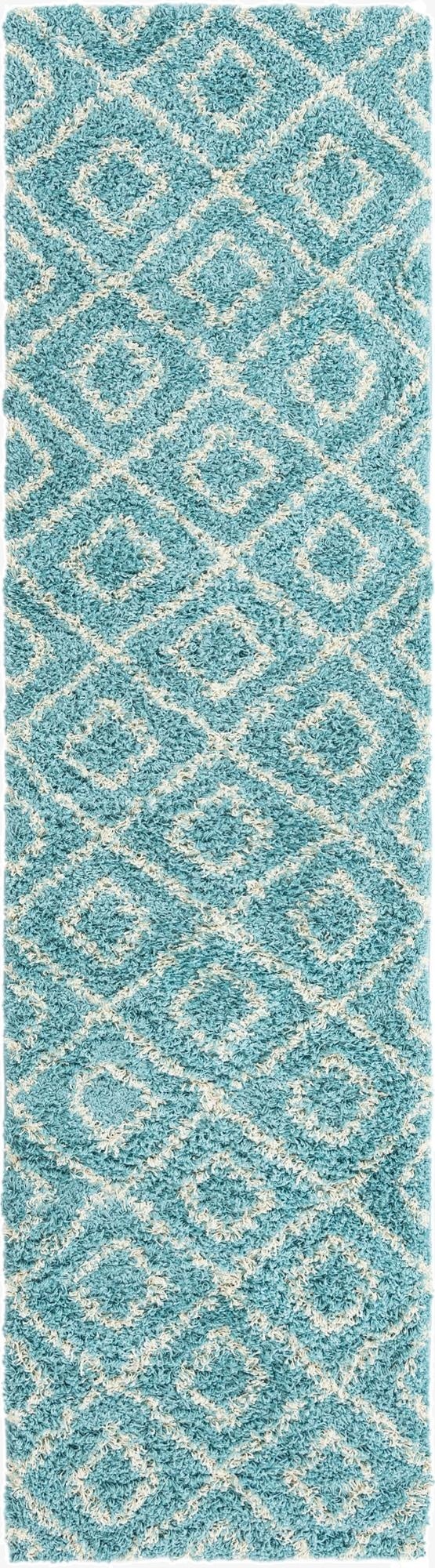  2' 7 x 10' Lattice Shag Runner Rug