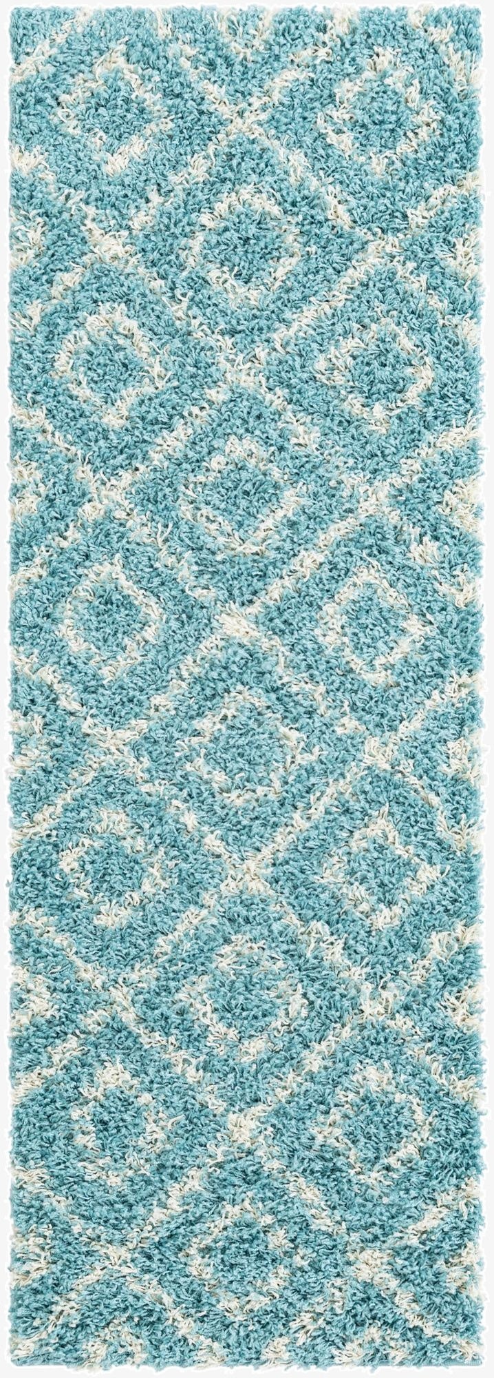  2' x 6' Lattice Shag Runner Rug