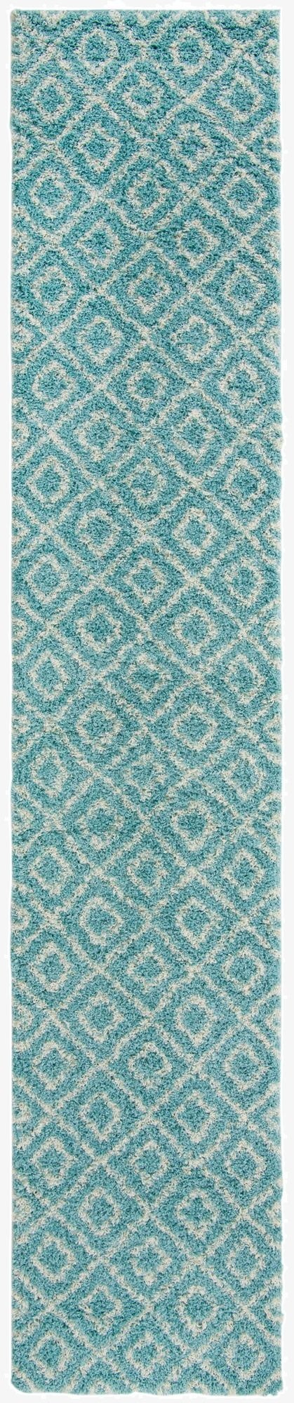  3' 3 x 16' 5 Lattice Shag Runner Rug