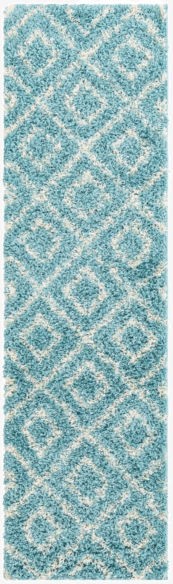  2' x 7' Lattice Shag Runner Rug