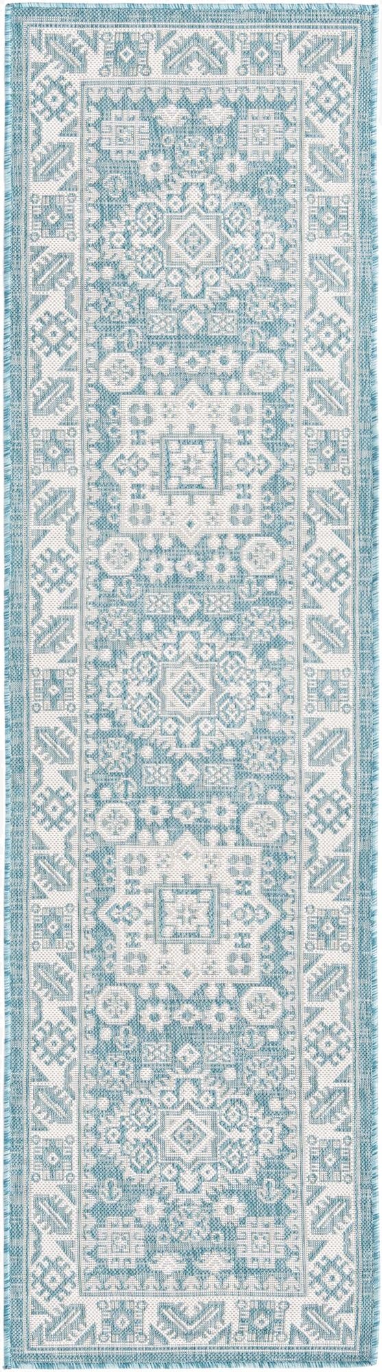 Primary image  2' x 8'  Washable Aztec Indoor / Outdoor Runner Rug