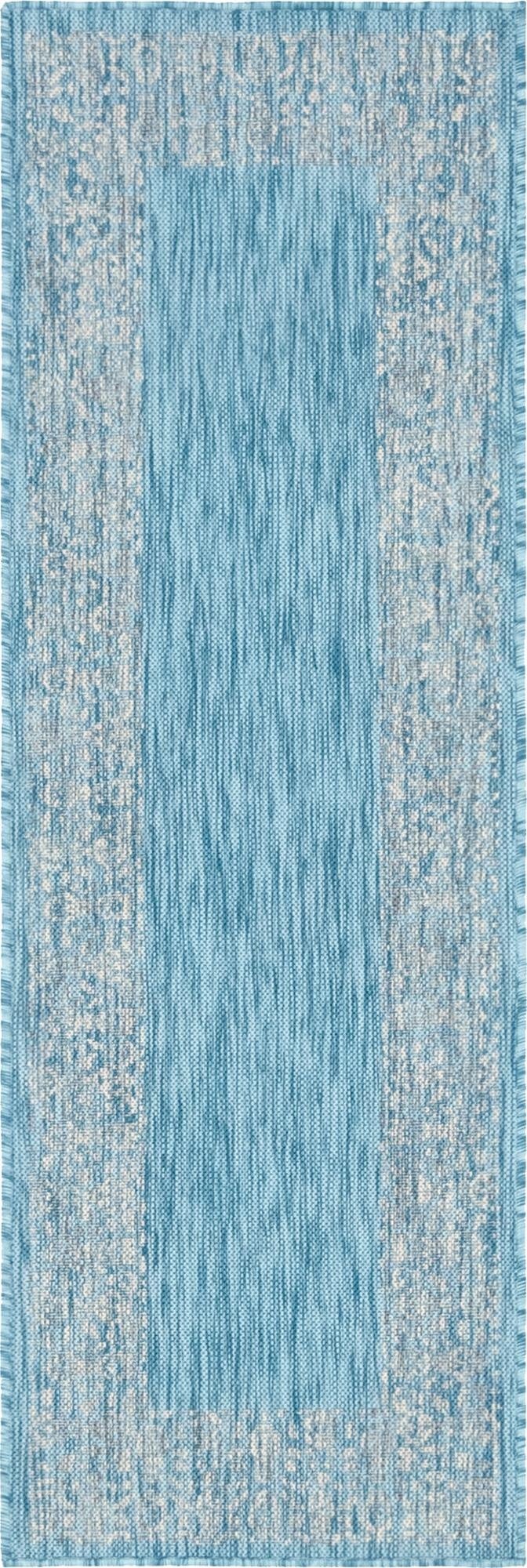  2' x 6'  Washable Border Indoor / Outdoor Runner Rug