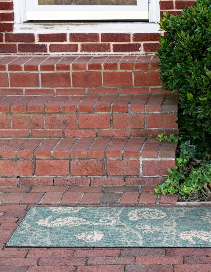 Detail image of  2' x 5' 3  Washable Coastal Indoor / Outdoor Runner Rug