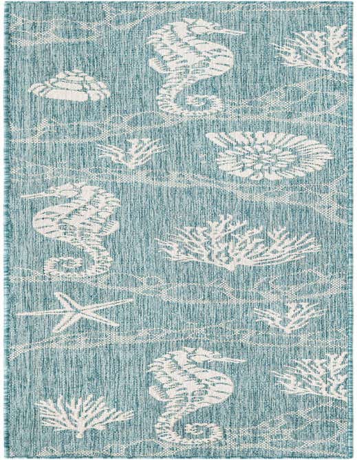 Primary image  2' x 8'  Washable Coastal Indoor / Outdoor Runner Rug