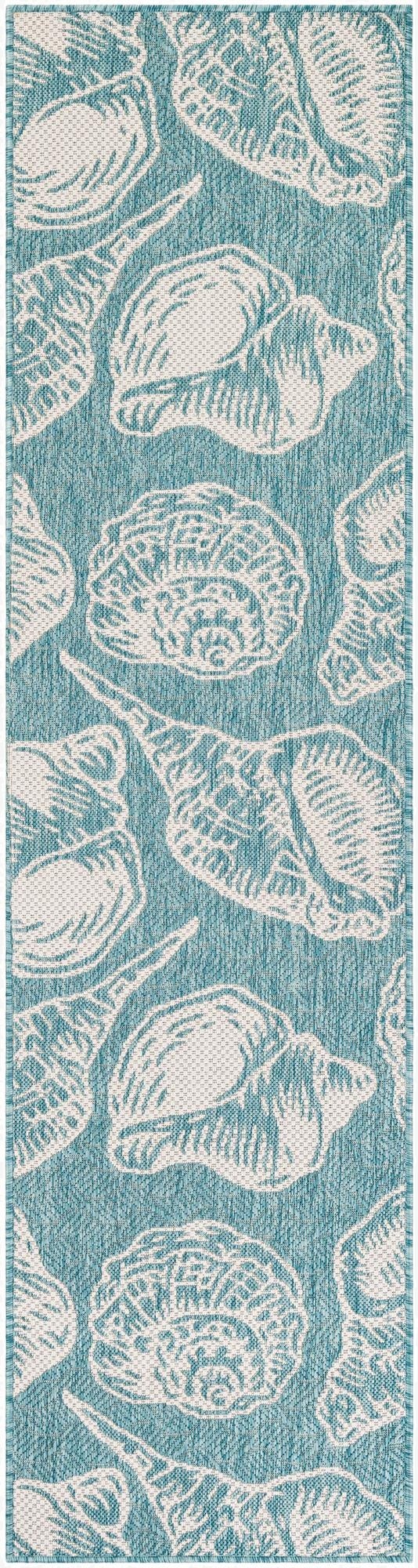  2' x 8'  Washable Coastal Indoor / Outdoor Runner Rug