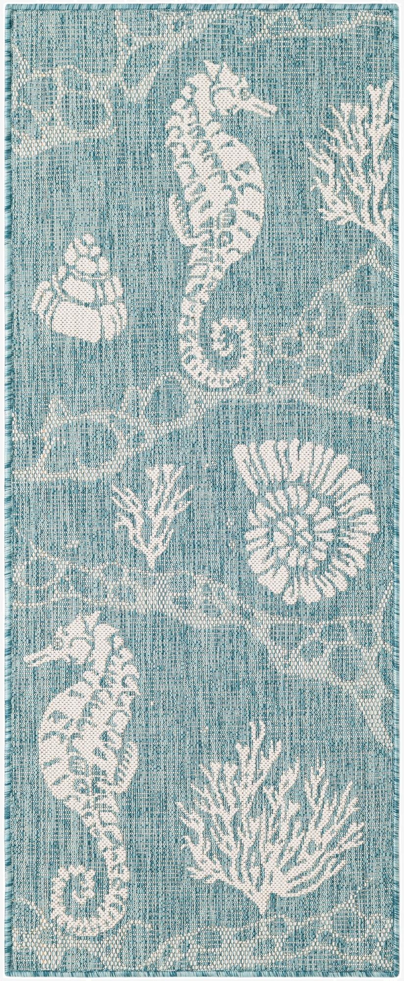 Primary image  2' x 5' 3  Washable Coastal Indoor / Outdoor Runner Rug