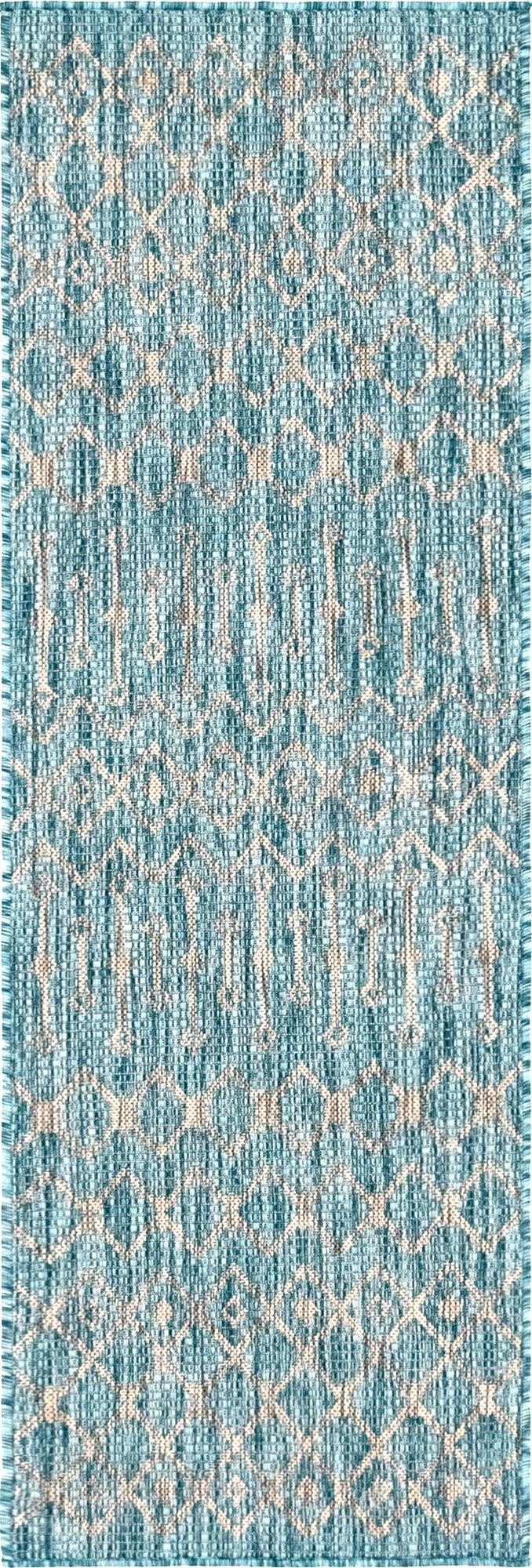  2' x 6'  Washable Lattice Indoor / Outdoor Runner Rug