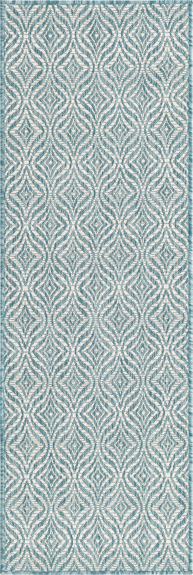  2' x 6'  Washable Lattice Indoor / Outdoor Runner Rug