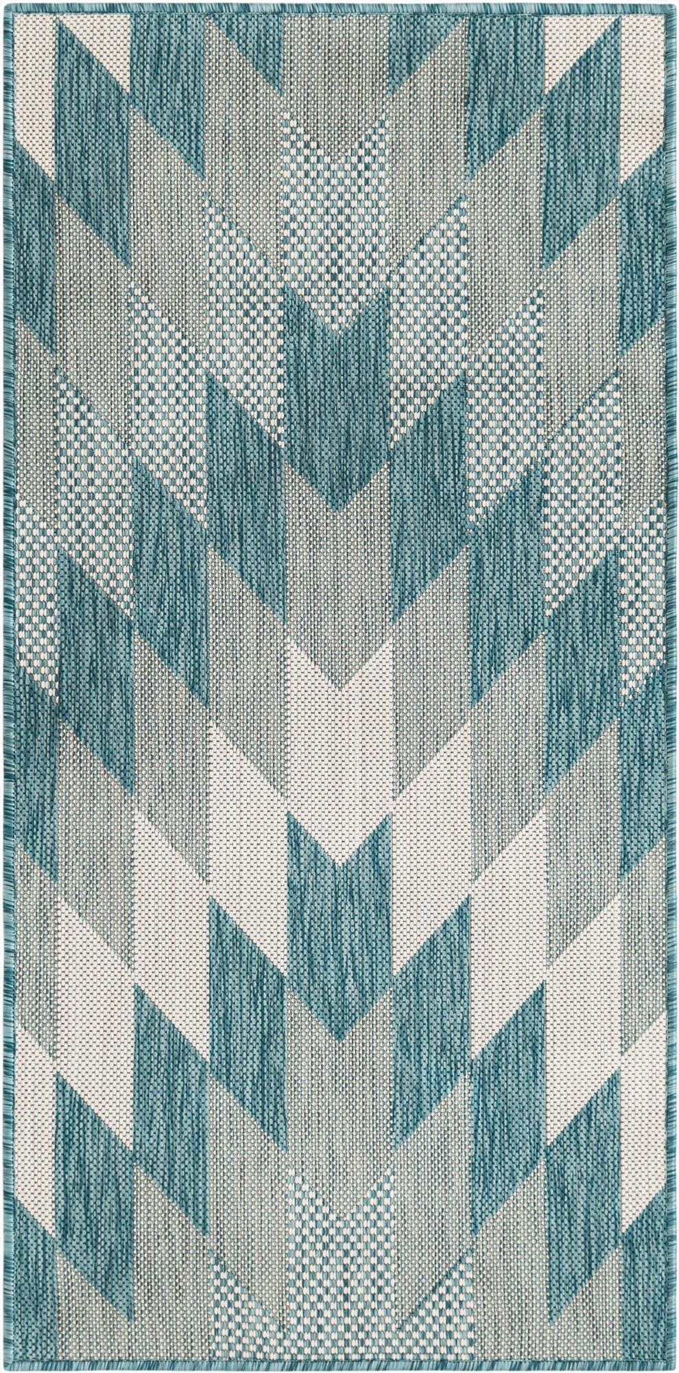  2' x 4'  Washable Modern Indoor / Outdoor Runner Rug