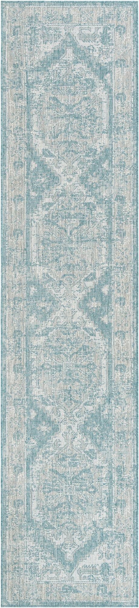  2' 7 x 12'  Washable Traditional Indoor / Outdoor Runner Rug