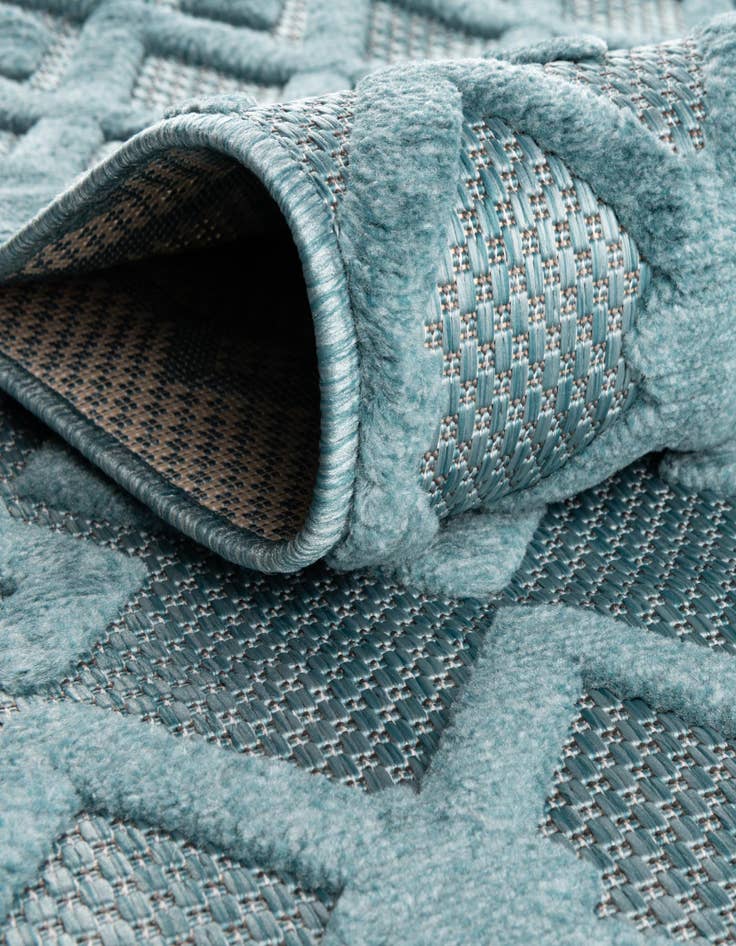 Detail image of  2' x 6'  Washable Trellis Textured Indoor / Outdoor Runner Rug