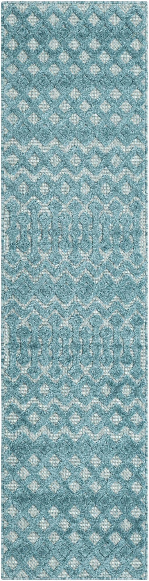  2' x 8'  Washable Trellis Textured Indoor / Outdoor Runner Rug