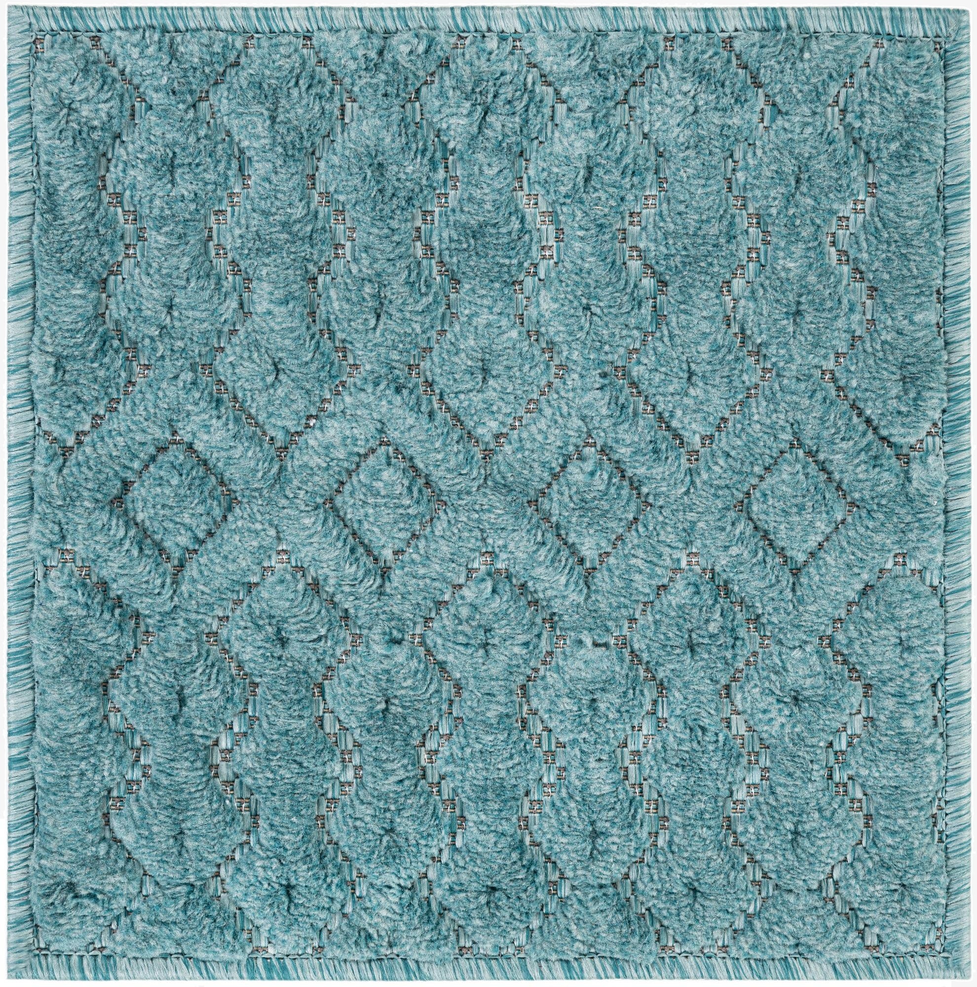  1' 4 x 1' 4  Washable Trellis Textured Indoor / Outdoor Sample Rug
