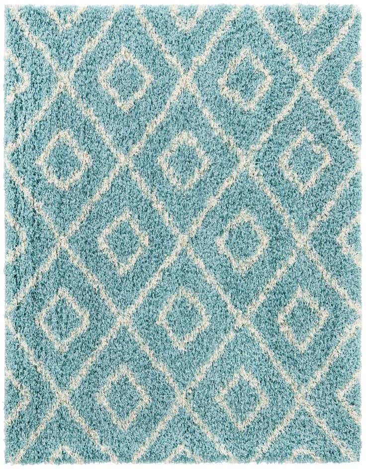 Detail image of  5' 3 x 5' 3 Lattice Shag Square Rug