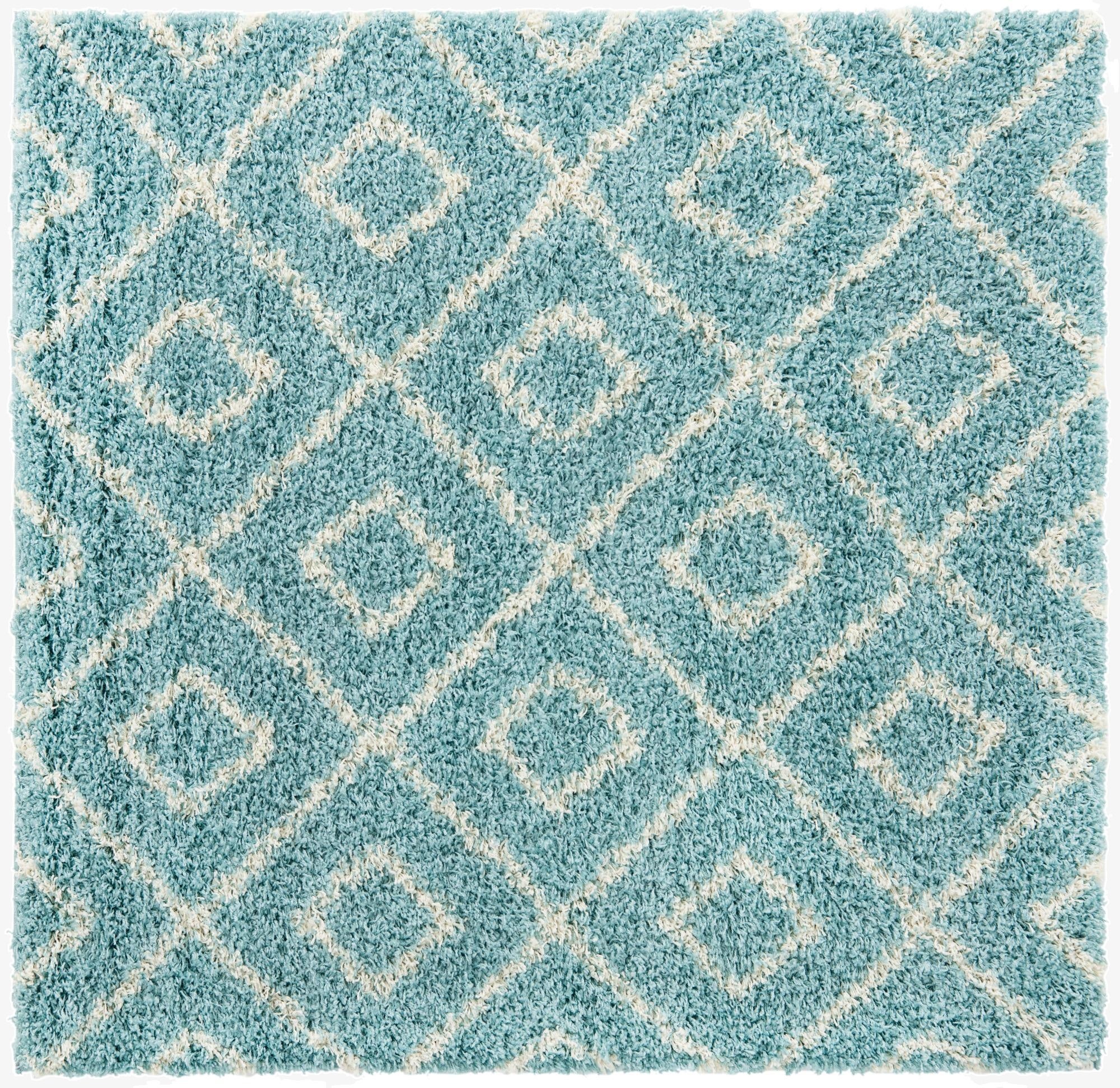  5' 3 x 5' 3 Lattice Shag Square Rug