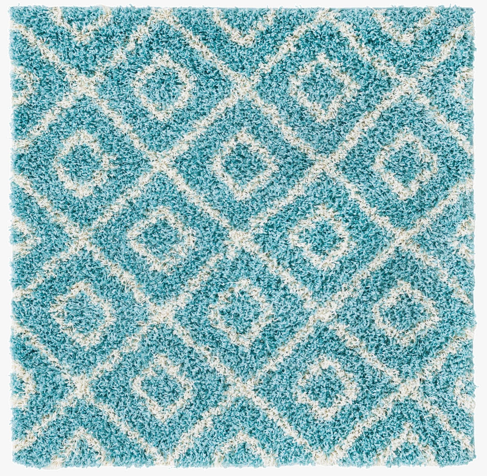  4' x 4' Lattice Shag Square Rug