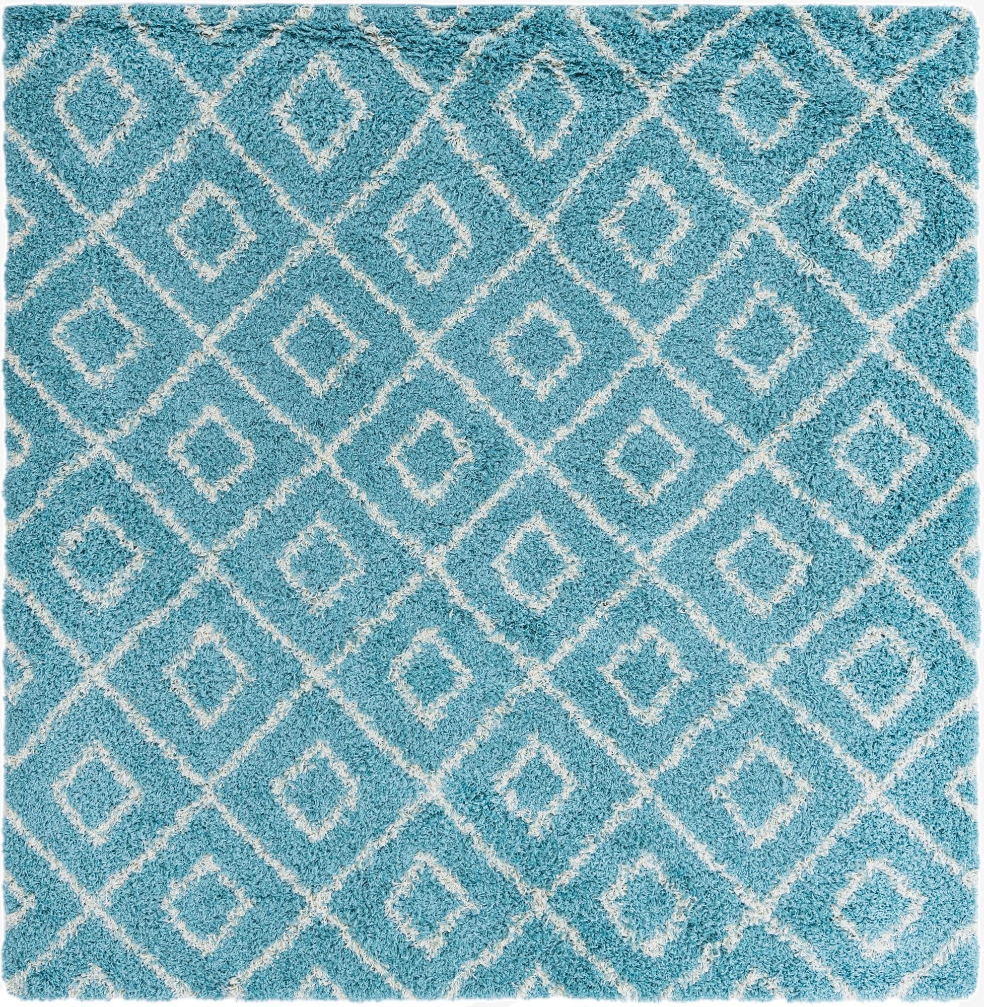  7' 10 x 7' 10 Lattice Shag Square Rug
