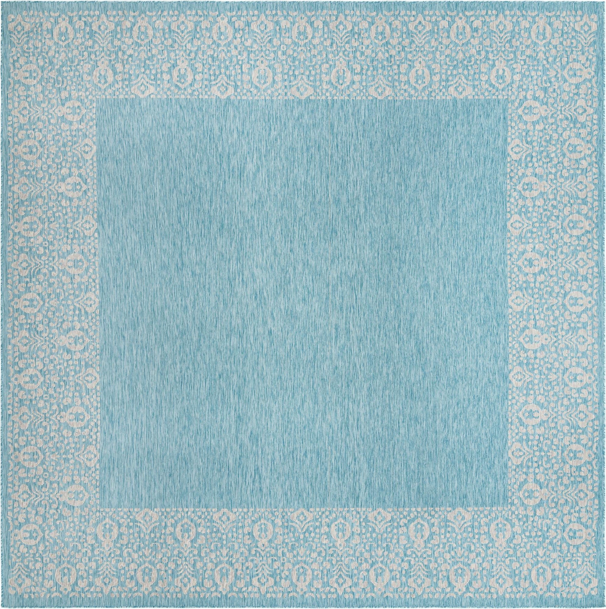  13' x 13'  Washable Border Indoor / Outdoor Square Rug