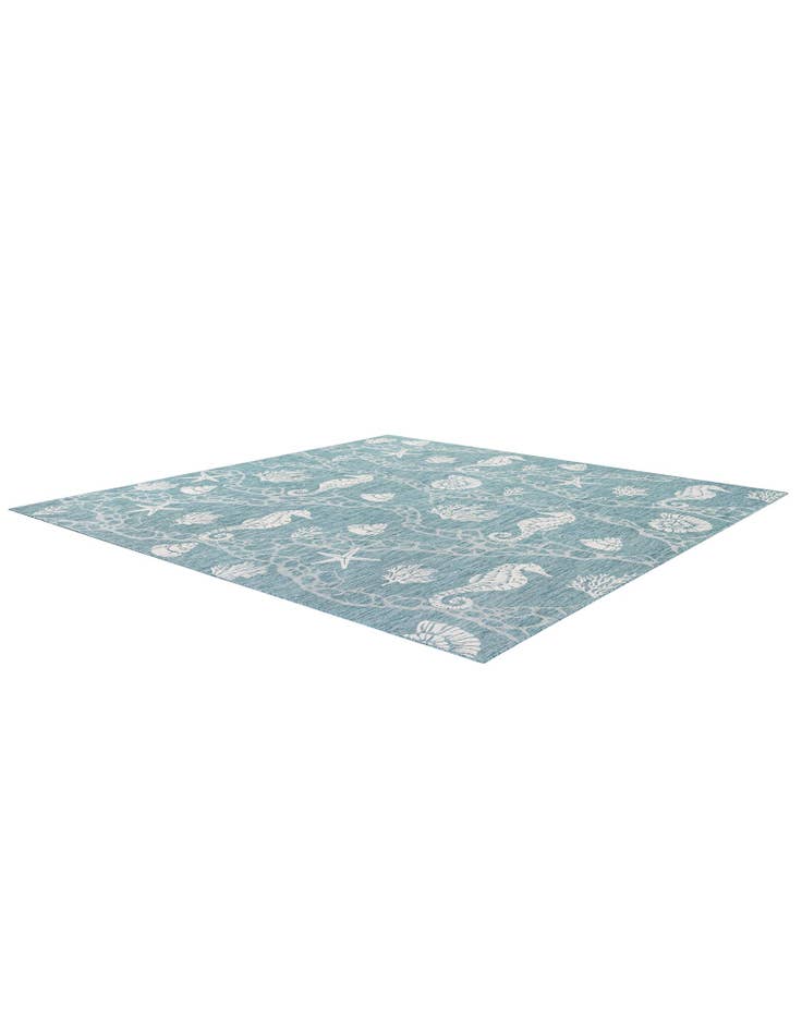 Detail image of  13' x 13'  Washable Coastal Indoor / Outdoor Square Rug