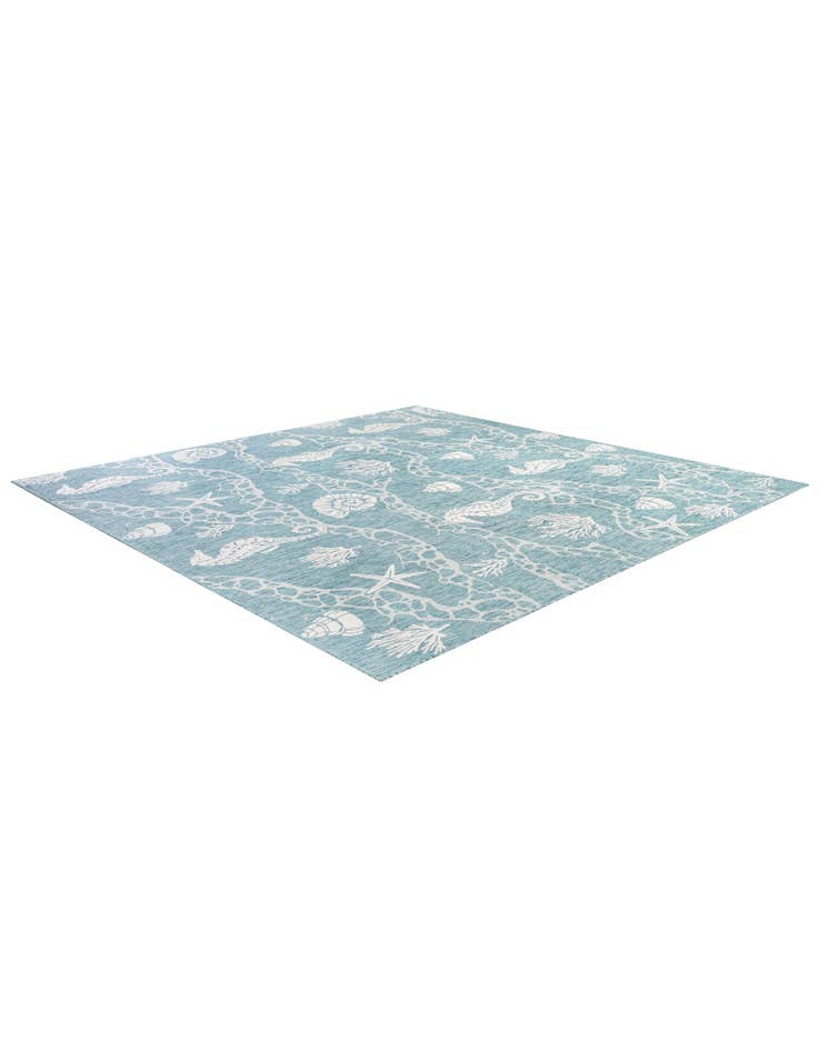 Detail image of  13' x 13'  Washable Coastal Indoor / Outdoor Square Rug