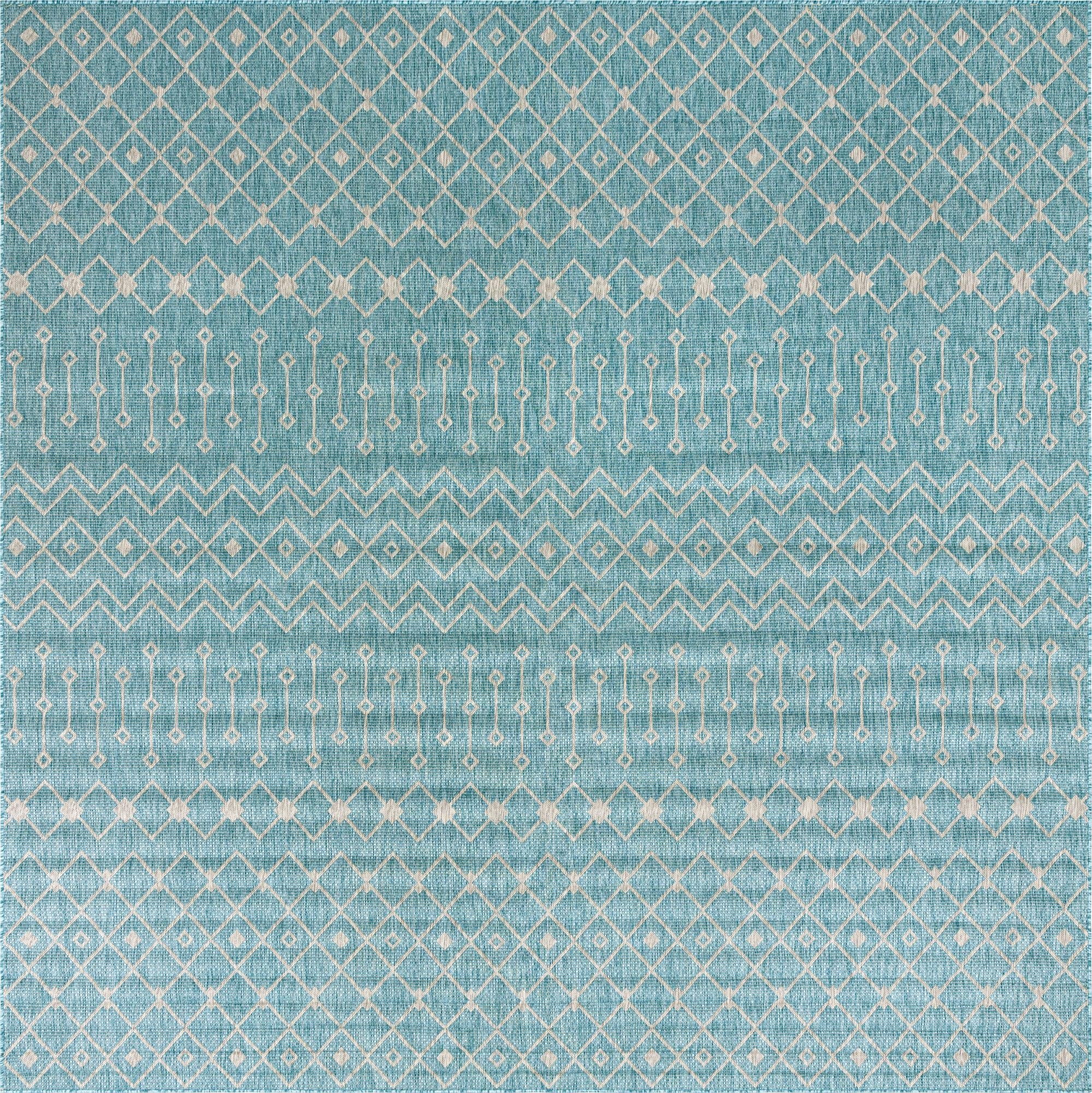 Primary image  13' x 13'  Washable Lattice Indoor / Outdoor Square Rug