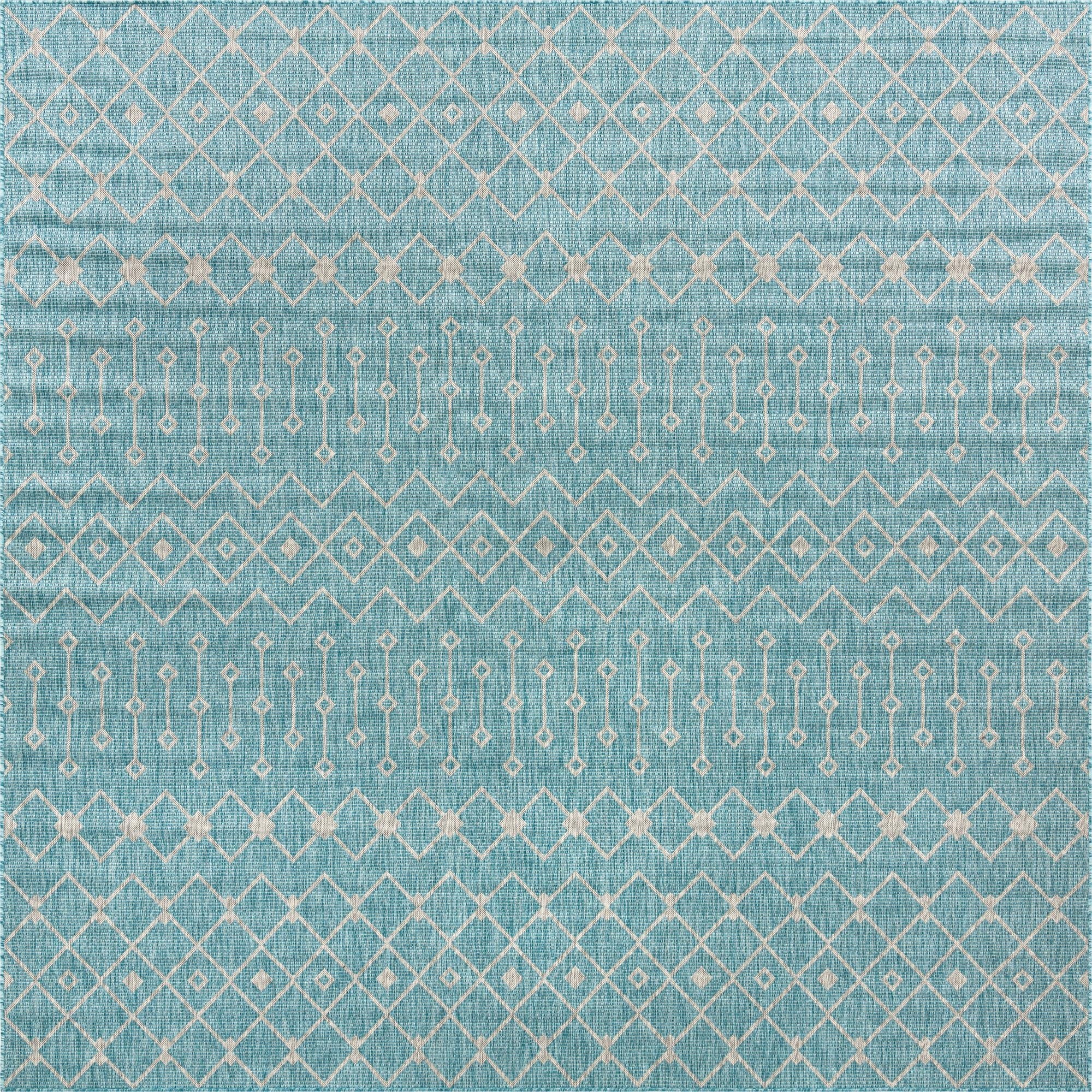  10' 8 x 10' 8  Washable Lattice Indoor / Outdoor Square Rug