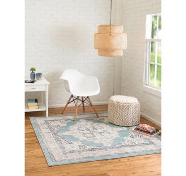 Aqua 7' 10 x 7' 10 Parker Square Rug | Rugs.com