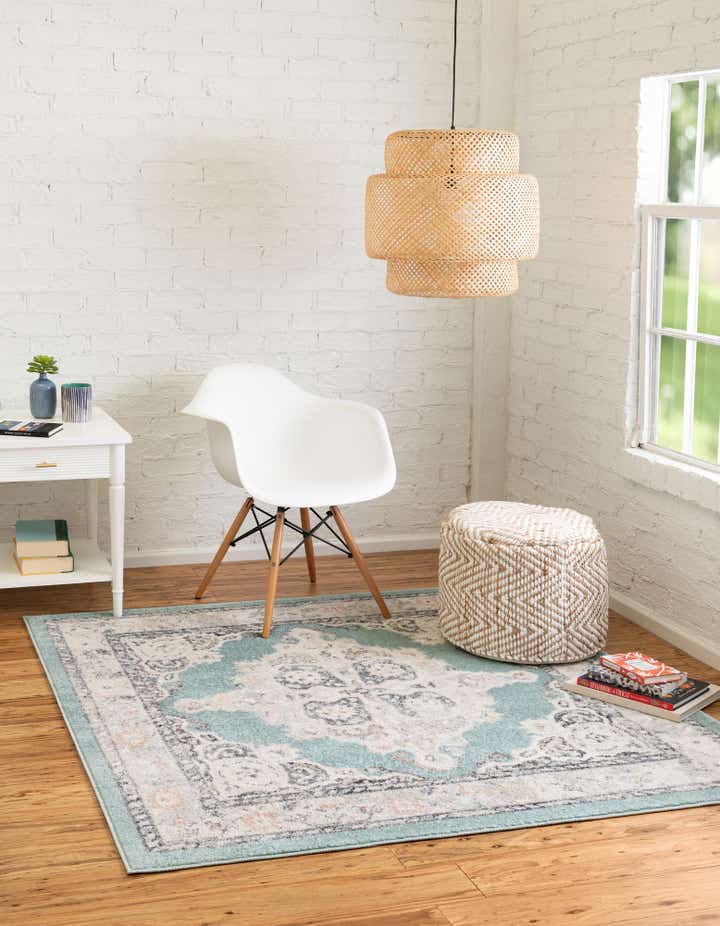 Aqua 7' 10 x 7' 10 Parker Square Rug | Rugs.com
