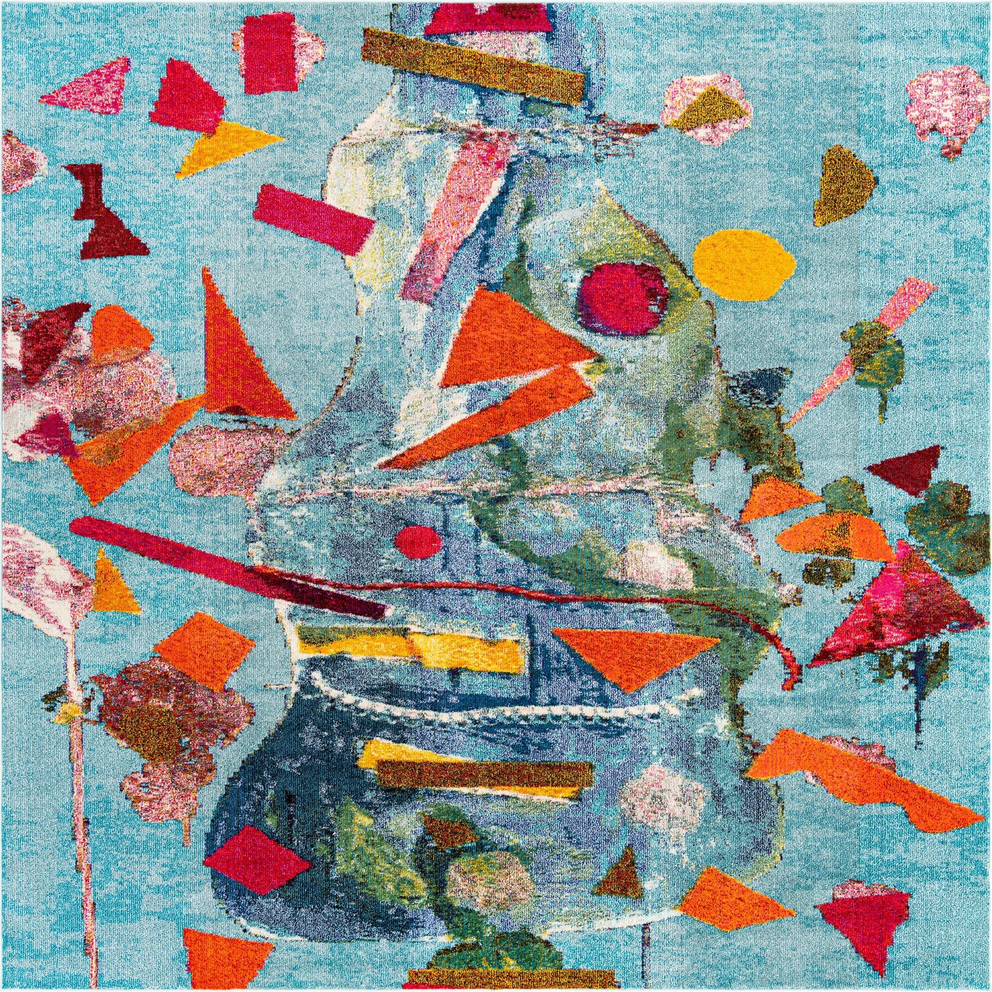  9' 10 x 9' 10  Washable Vivid Square Rug