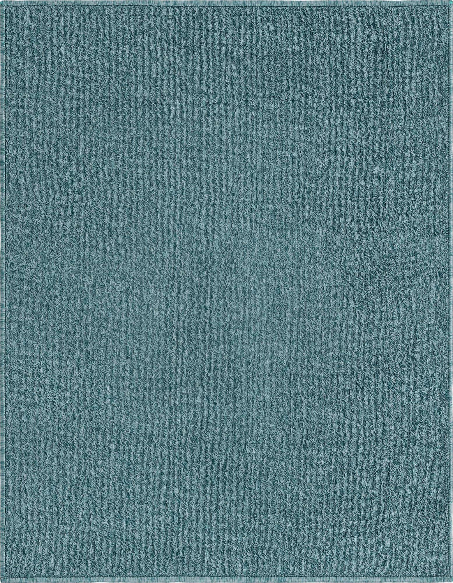 A 3' 3 x 3' 3 square Everyday Solid rug in a deep blue-green color with a thin pile.
