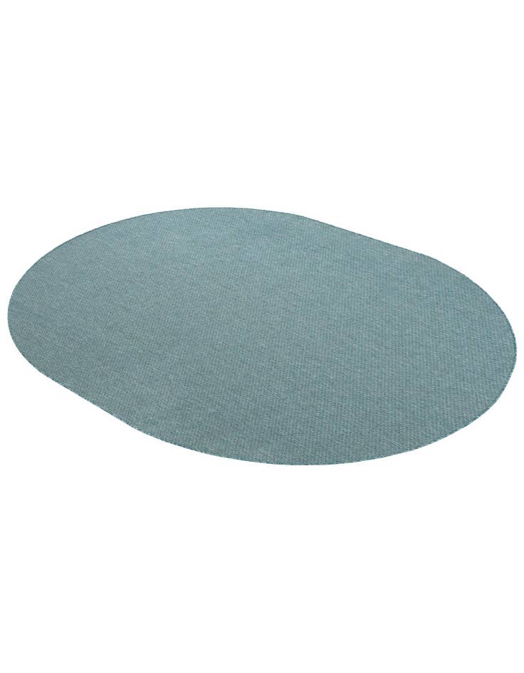 Detail image of  7' 10 x 10'  Washable Solid Indoor / Outdoor Oval Rug